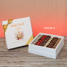 Set of 2 corporate customized happy diwali floral candle designed premium chocolate hard box