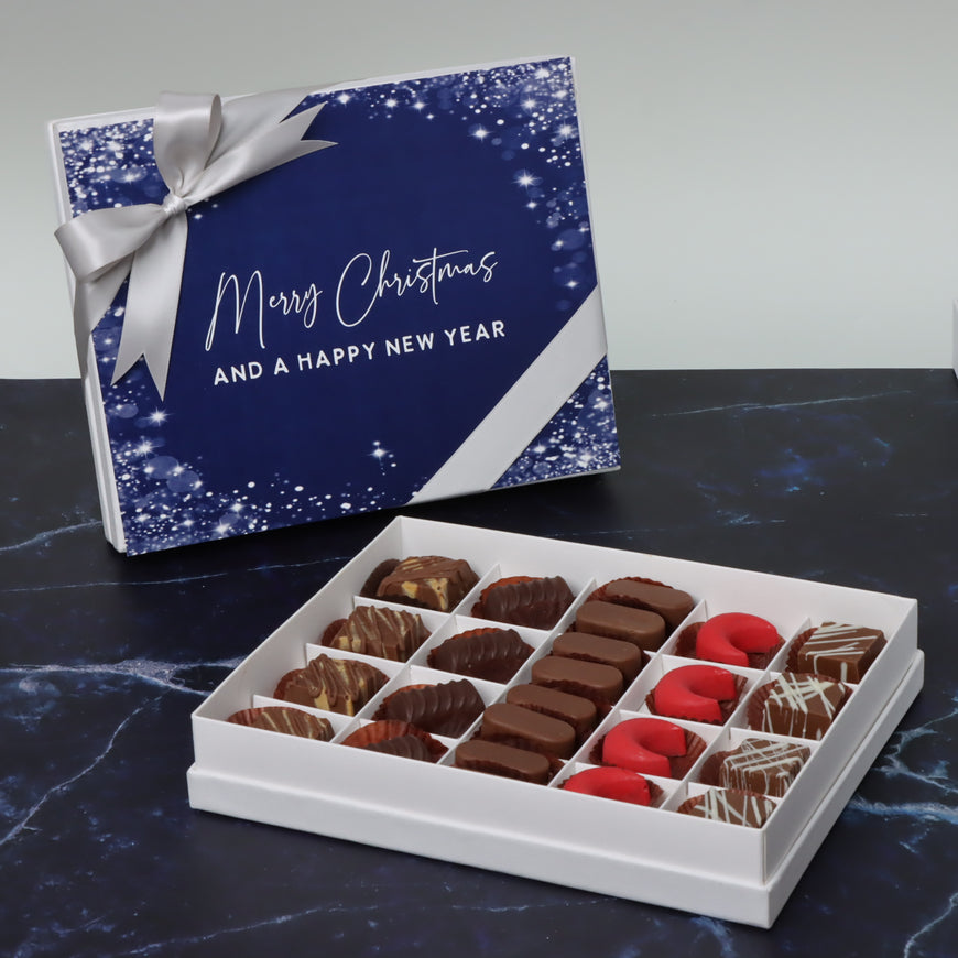 Merry christmas & happy new year winter designed chocolate 20-piece hard box