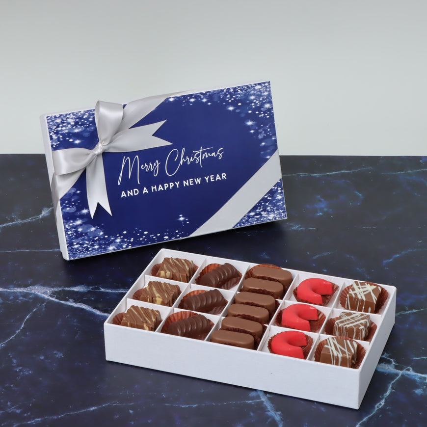 Merry christmas & happy new year winter designed chocolate 15-piece hard box