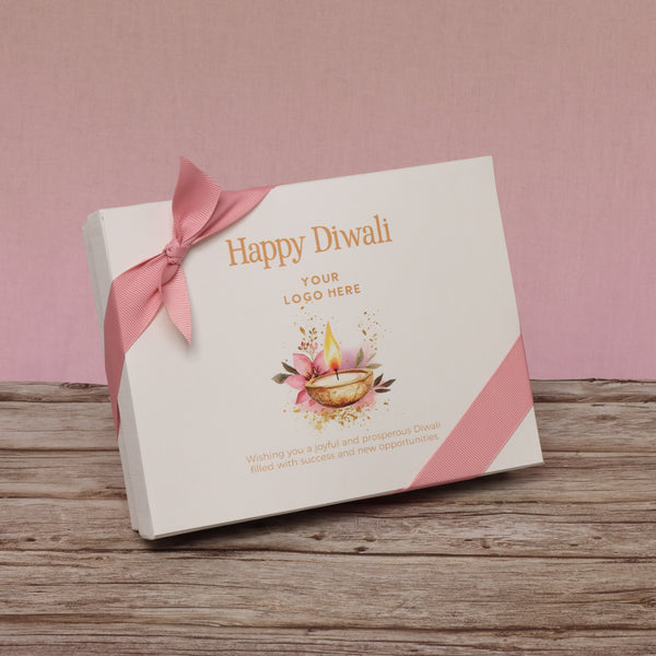 Set of 5 Happy diwali floral candle lights designed premium chocolate 12p hard box