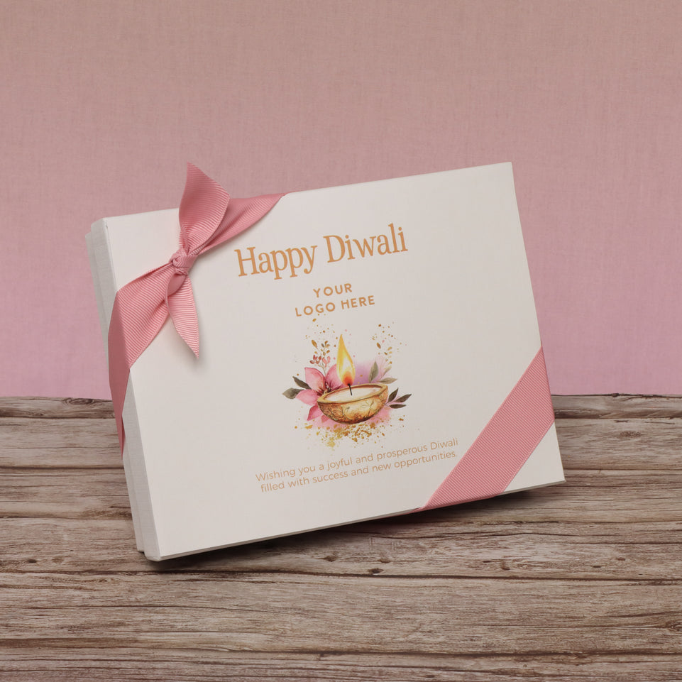 Set of 5 Happy diwali floral candle lights designed premium chocolate 12p hard box
