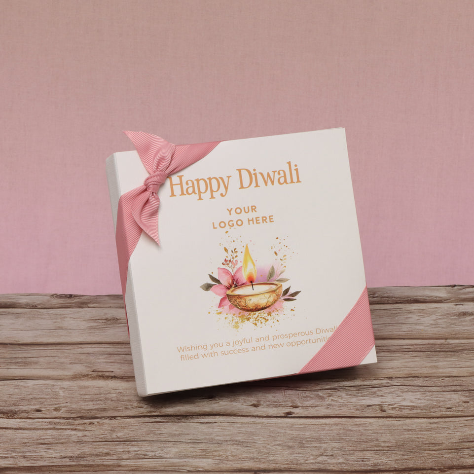 Set of 5 Happy diwali floral candle lights designed premium chocolate 9p hard box
