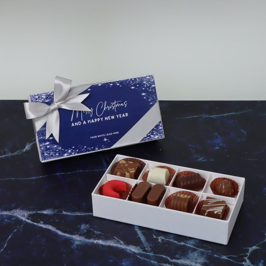 Merry christmas & happy new year winter designed chocolate 8-piece hard box