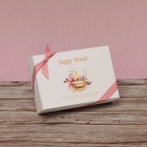 Set of 8 Happy diwali floral candle lights designed premium chocolate 6P hard box