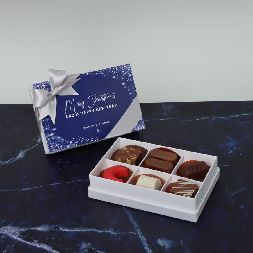 Merry christmas & happy new year winter chocolate 6-piece hard box