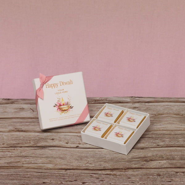 Set of 15 Corporate customized floral candle lights designed premium chocolate 4P hard box