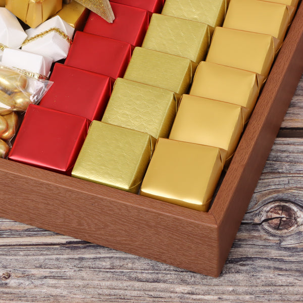 Christmas joy acrylic decorated chocolate medium leather tray