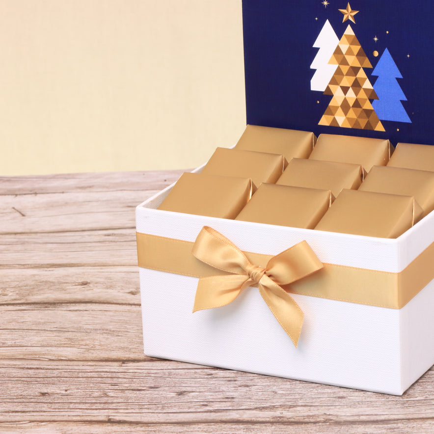 Season's greeting christmas tree designed premium chocolate small hamper