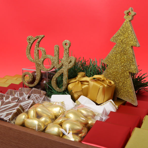 Christmas joy acrylic decorated chocolate medium leather tray