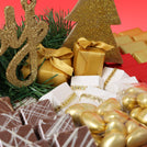Christmas joy acrylic decorated chocolate medium leather tray