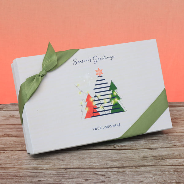 Set of 4 corporate customized season's greetings designed premium chocolate 15p hard box
