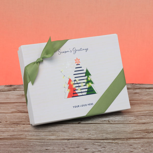 Set of 5 corporate customized season's greetings designed premium chocolate 12p hard box