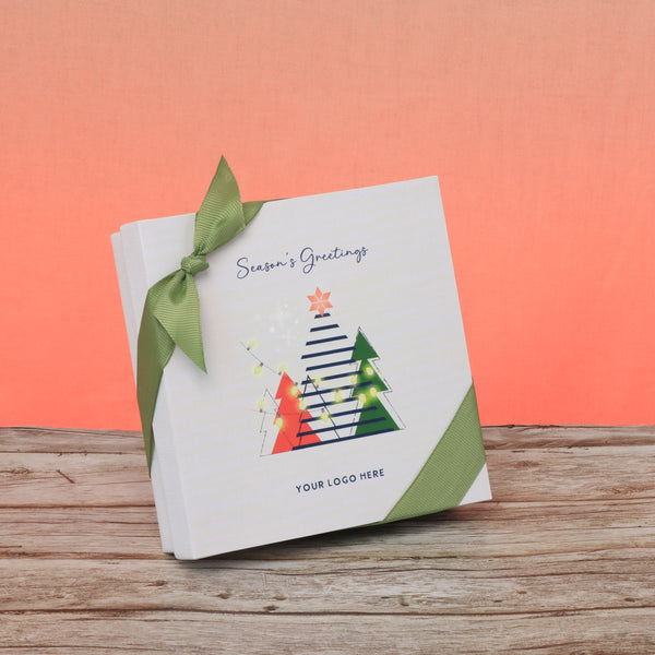 Set of 5 corporate customized season's greetings designed premium chocolate 9p hard box