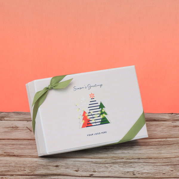 Set of 8 corporate customized season's greetings designed premium chocolate 6p hard box