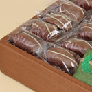 Rustic ramadan kareem decorated chocolate leather tray