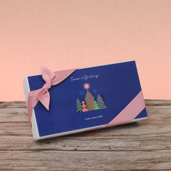 Set of 6 corporate customized season's greetings designed premium chocolate 8p hard box