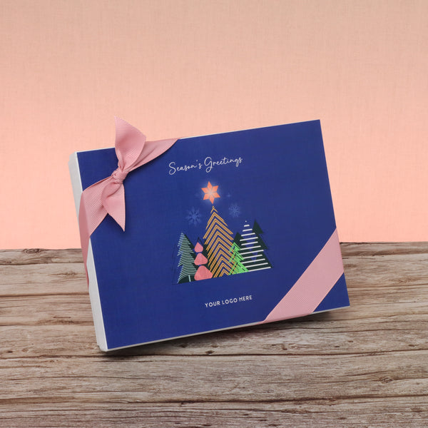 Set of 5 corporate customized season's greetings designed premium chocolate 12p hard box