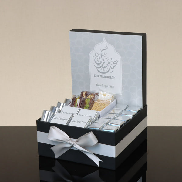 Corporate customized chocolate & sweets medium black hamper