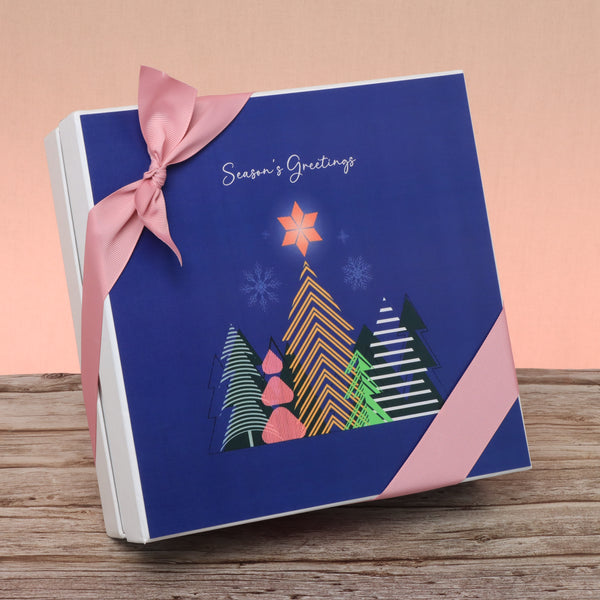 Season's greeting designed premium chocolate 2-layer hard box