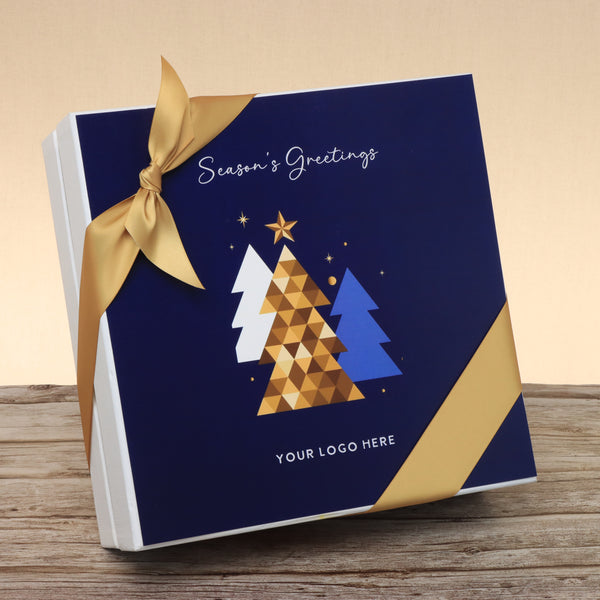 Corporate customized season's greetings designed premium chocolate 2-layer hard box