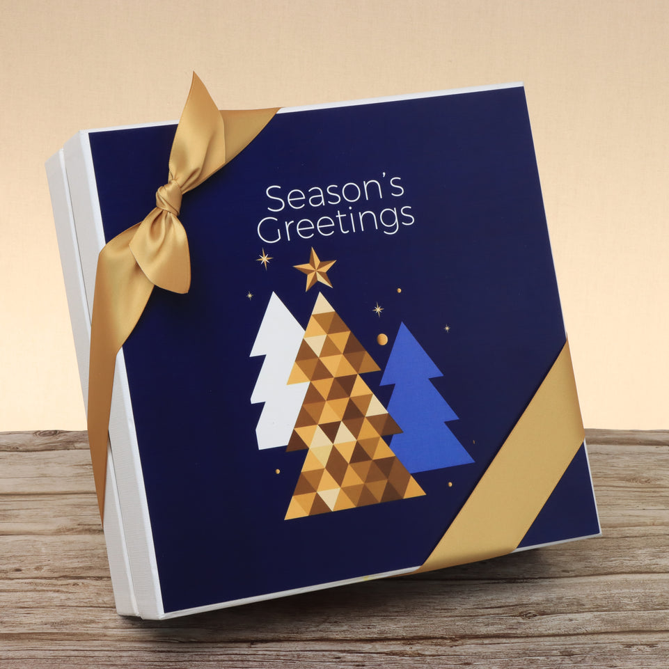 Season's greeting designed premium chocolate 2-layer hard box