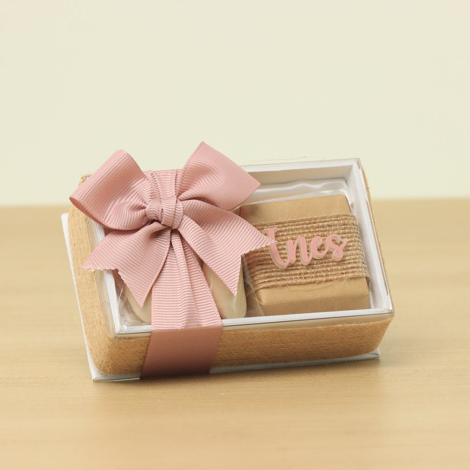 Set of 20 Baby personalized acrylic name chocolate view top box