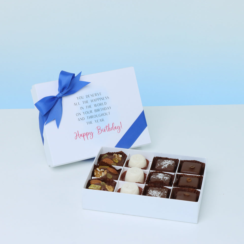 Birthday you deserve happiness 12P chocolate hard box