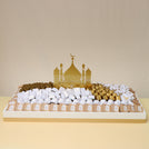 Eid Mubarak Designed acrylic mosques decorated chocolate large leather tray