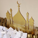 Eid Mubarak Designed acrylic mosques decorated chocolate large leather tray