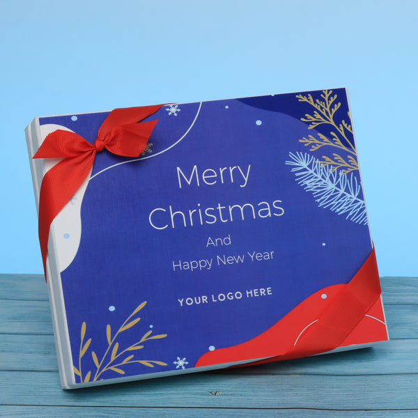 Set of 3 corporate customized merry christmas designed premium chocolate 20p hard box