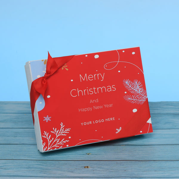 Set of 5 corporate customized merry christmas designed premium chocolate 12p hard box