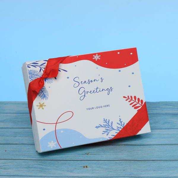 Set of 5 corporate customized season's greetings designed premium chocolate 12p hard box