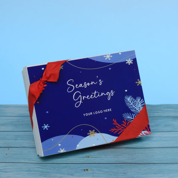 Set of 5 corporate customized season's greetings designed premium chocolate 12p hard box