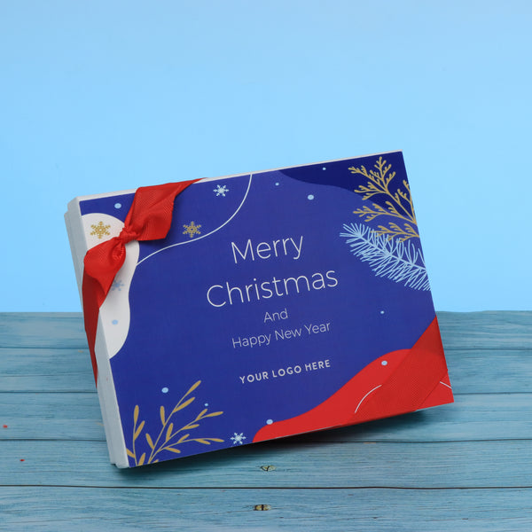 Set of 5 corporate customized merry christmas designed premium chocolate 12p hard box