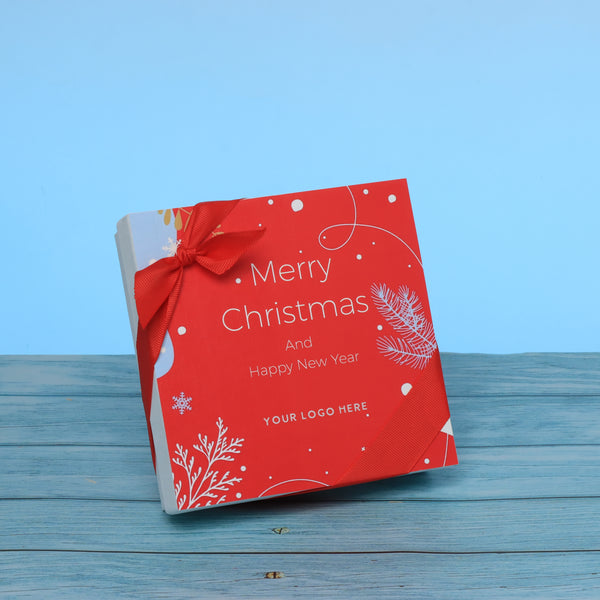 Set of 5 corporate customized merry christmas designed premium chocolate 9p hard box