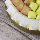 A little treat designed chocolate metallic gold tray