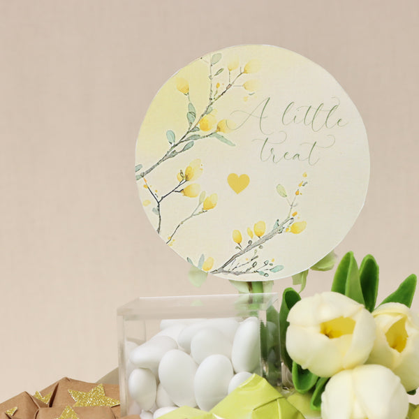 A little treat designed chocolate metallic gold tray