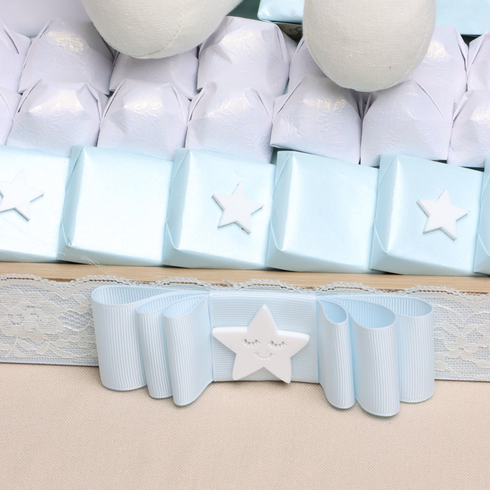 Baby boy teddy decorated chocolate wood tray