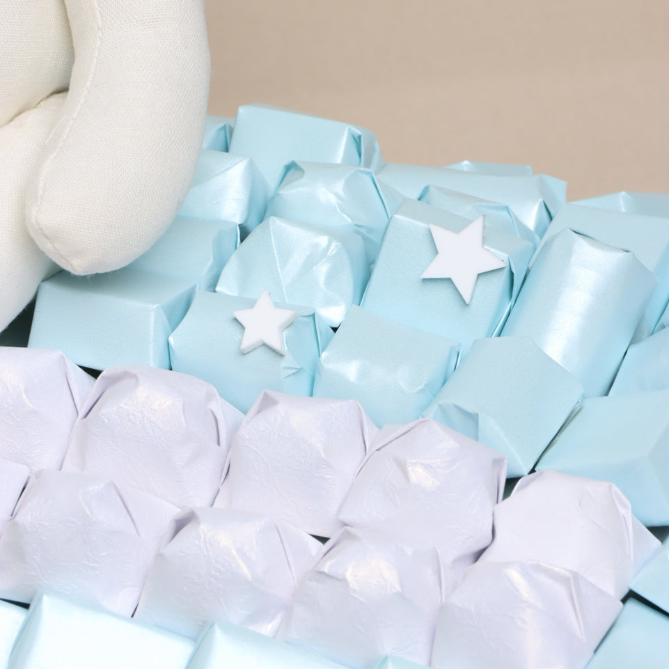 Baby boy teddy decorated chocolate wood tray