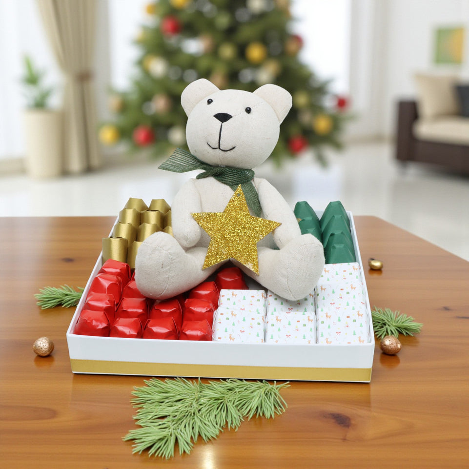 Christmas teddy toy decorated premium chocolate box