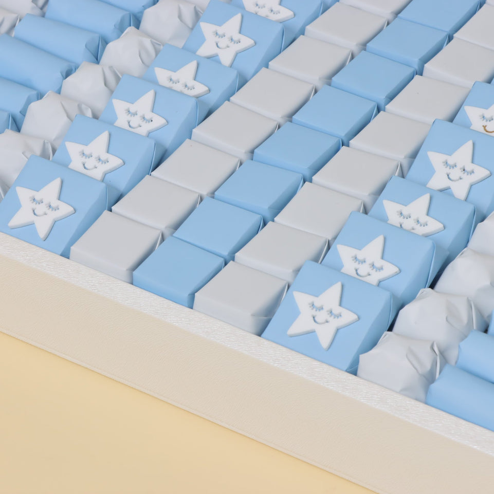 Baby boy cloud star theme chocolate large leather tray