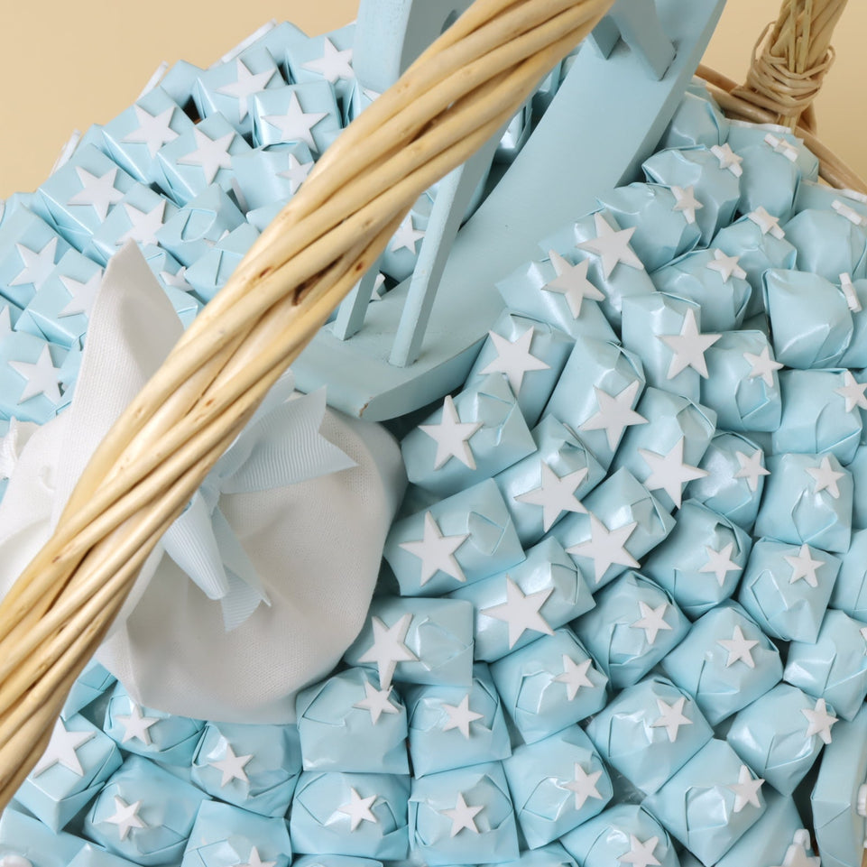 Baby boy horse theme acrylic decorated chocolate extra large basket