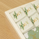 Baby boy hot air balloon designed sage green premium chocolate large leather tray