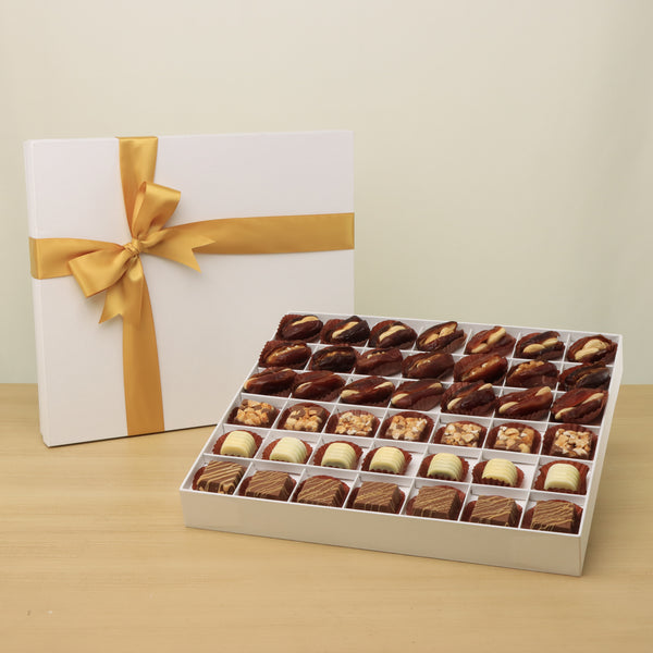 Premium chocolate & nut stuffed dates luxury hard box