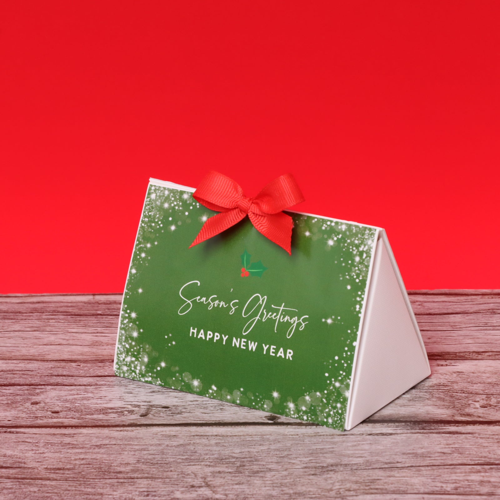 Set of 20 Season's greetings designed premium chocolate triangle box giveaway