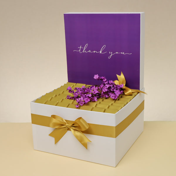Thank you designed flower decorated premium chocolate extra large hamper