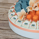 Happy diwali floral elephant designed premium chocolate round leather tray