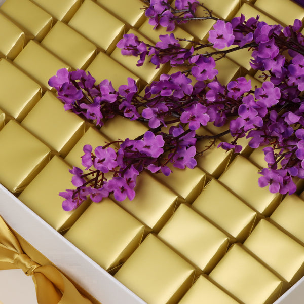 Thank you designed flower decorated premium chocolate extra large hamper