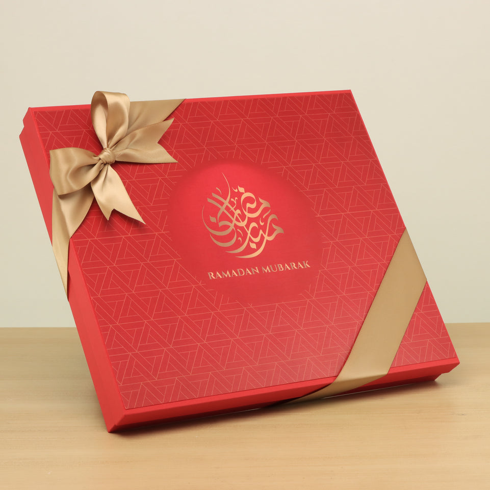 Ramadan Mubarak premium chocolate luxury red hard box