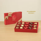 Ramadan Eid Mubarak designed premium chocolate 15P red hard box
